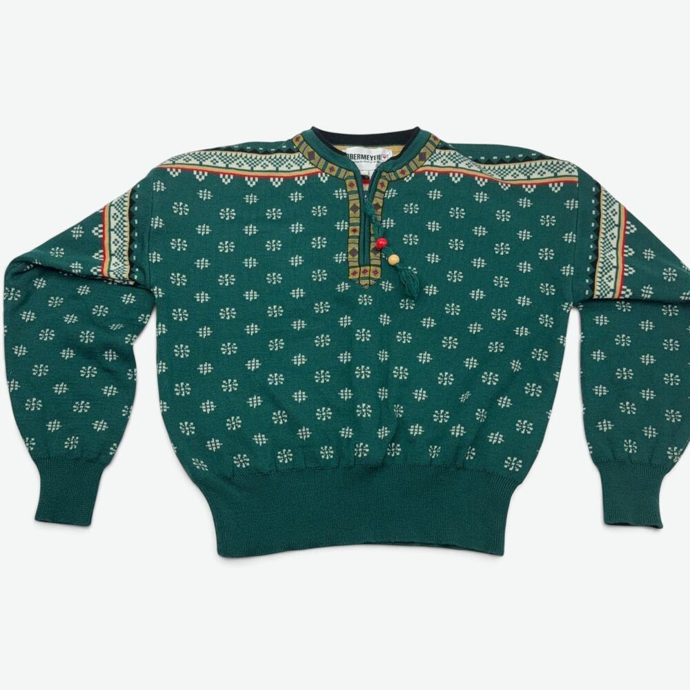 Obermeyer Covet Snowboard Ski Sweater Womens M Nordic Fair Isle VTG Hong Kong